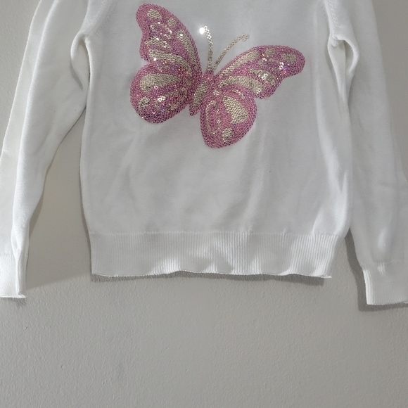 THE Children’s Place sweater for  girls ivory or cream and pink size 3T - Picture 5 of 7